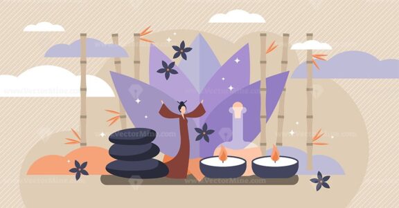 Asian healing vector illustration