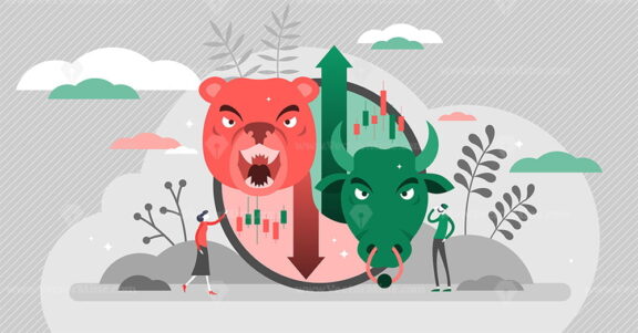 Bears vs bulls vector illustration