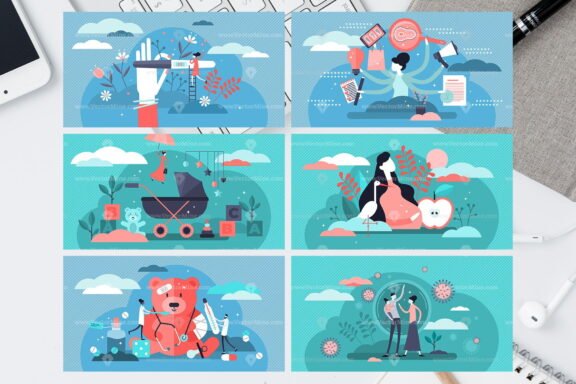 63 Parenting Life Vector Illustrations Bundle - Image 15