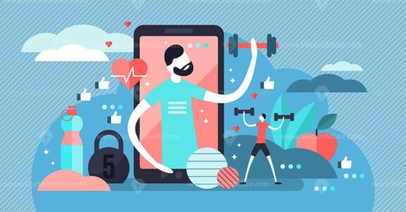 Fitness app vector illustration