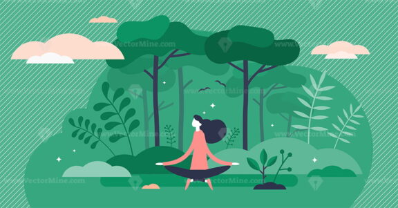 Forest bathing vector illustration