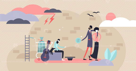 Homeless vector illustration