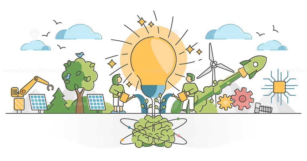 Innovation progress management creative concept illustration – VectorMine