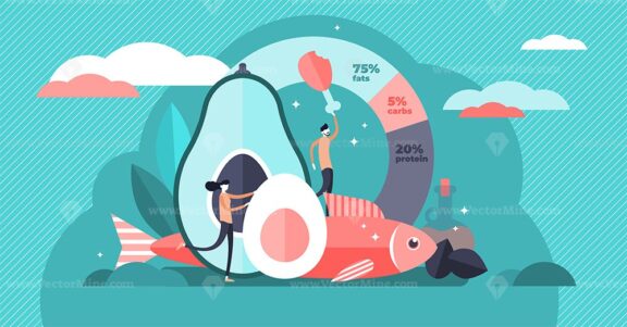 Keto diet vector illustration
