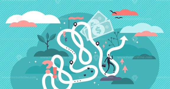 Life journey vector illustration