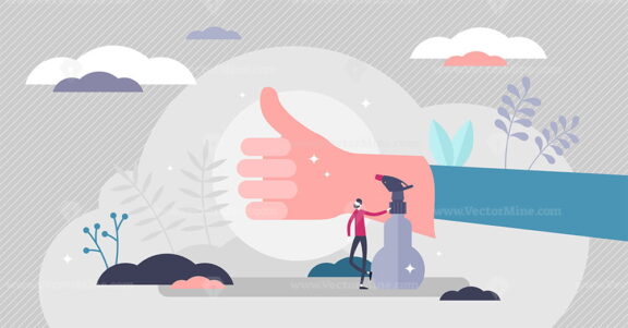 OK glove hand vector illustration