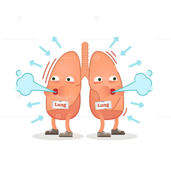 FREE Breathing lungs character vector