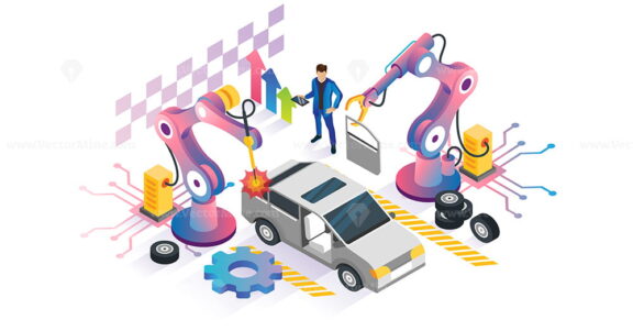 FREE Robotics automation vector illustration