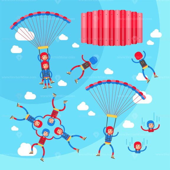 FREE Skydiving vector illustration set