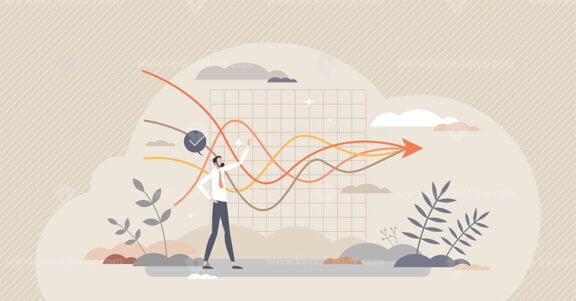 Strategic partnership and merge business for common goal tiny person concept