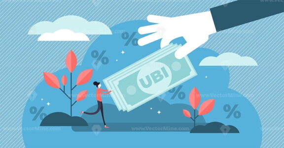 Universal basic income vector illustration