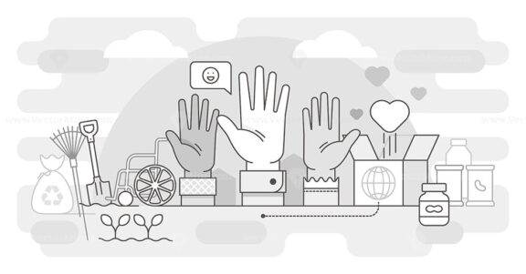 Volunteering vector illustration