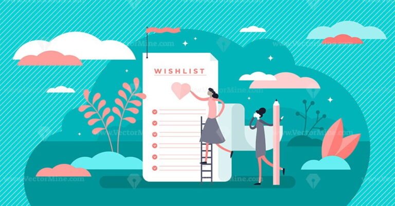 Wish list vector illustration