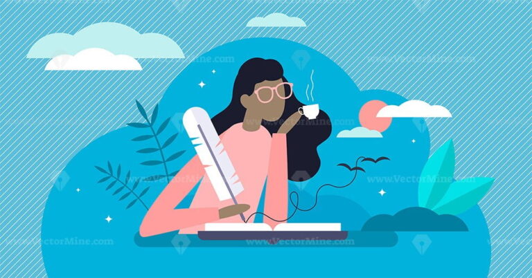 Writing diary vector illustration