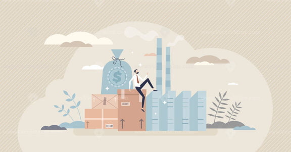 Business assets as company finance resources and capital tiny person concept