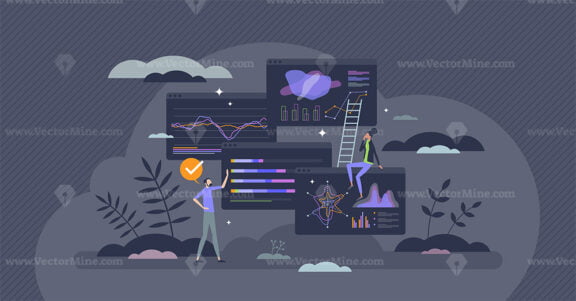 Data visualization and information representation graph tiny person concept