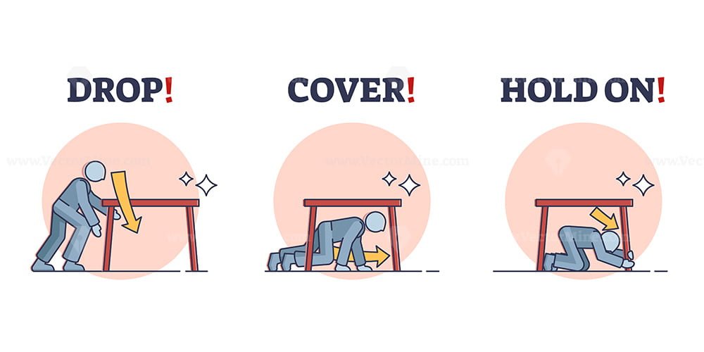 earthquake safety cartoon