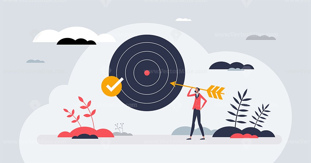 Objective Done Goal setting as effective objective achievement plan tiny person ...