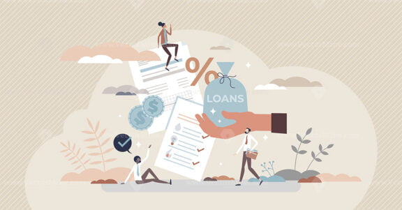 Liabilities as company expenditures with debits and loans tiny person concept