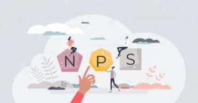 NPS or net promoter score as market research metric tiny person concept
