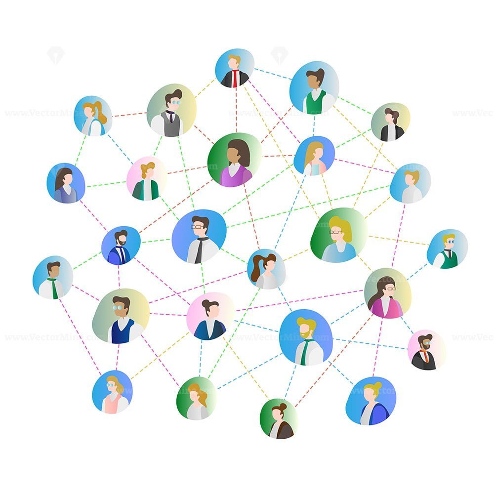 Human links. Connections people. Connection people illustration. People connect IP. Collaborate VECTORSTOCK.