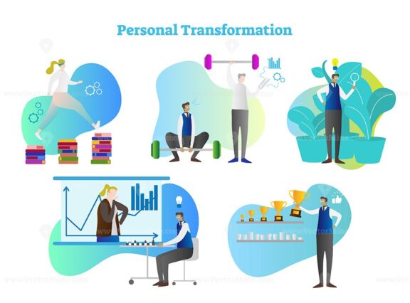 FREE Personal transformation vector illustration collection set