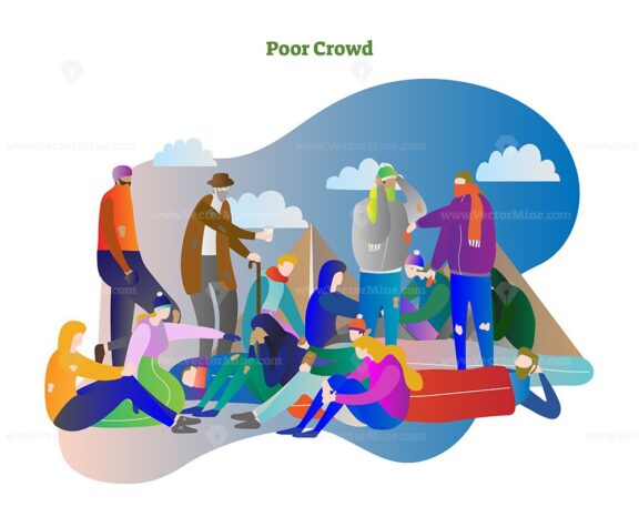 FREE Poor crowd vector illustration