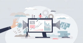 Robo advisor as automated computer advices for investment tiny person concept